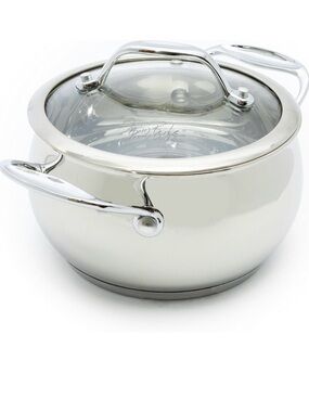 David Burke Gourmet Pro Stainless Steel 2-Quart Dutch Oven with Glass Lid
